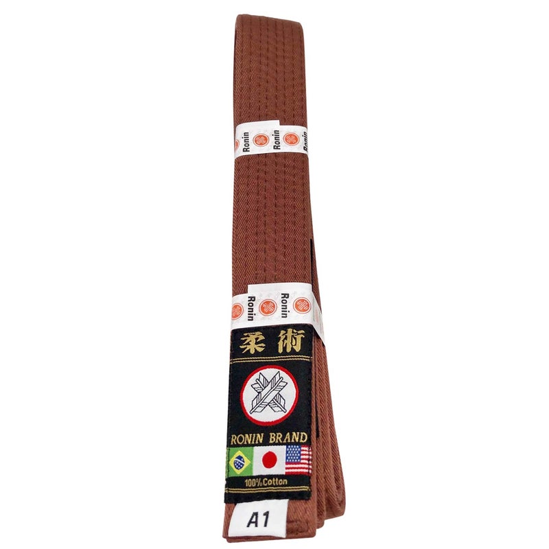 Ronin Jiu Jitsu BJJ Gi Belt â€“ Brazilian Jiu Jitsu Belt with Poly/Cotton Fabric â€“ White, Blue, Purple â€“ Perfect For Training or Competition (Brown, A1) - Image 4